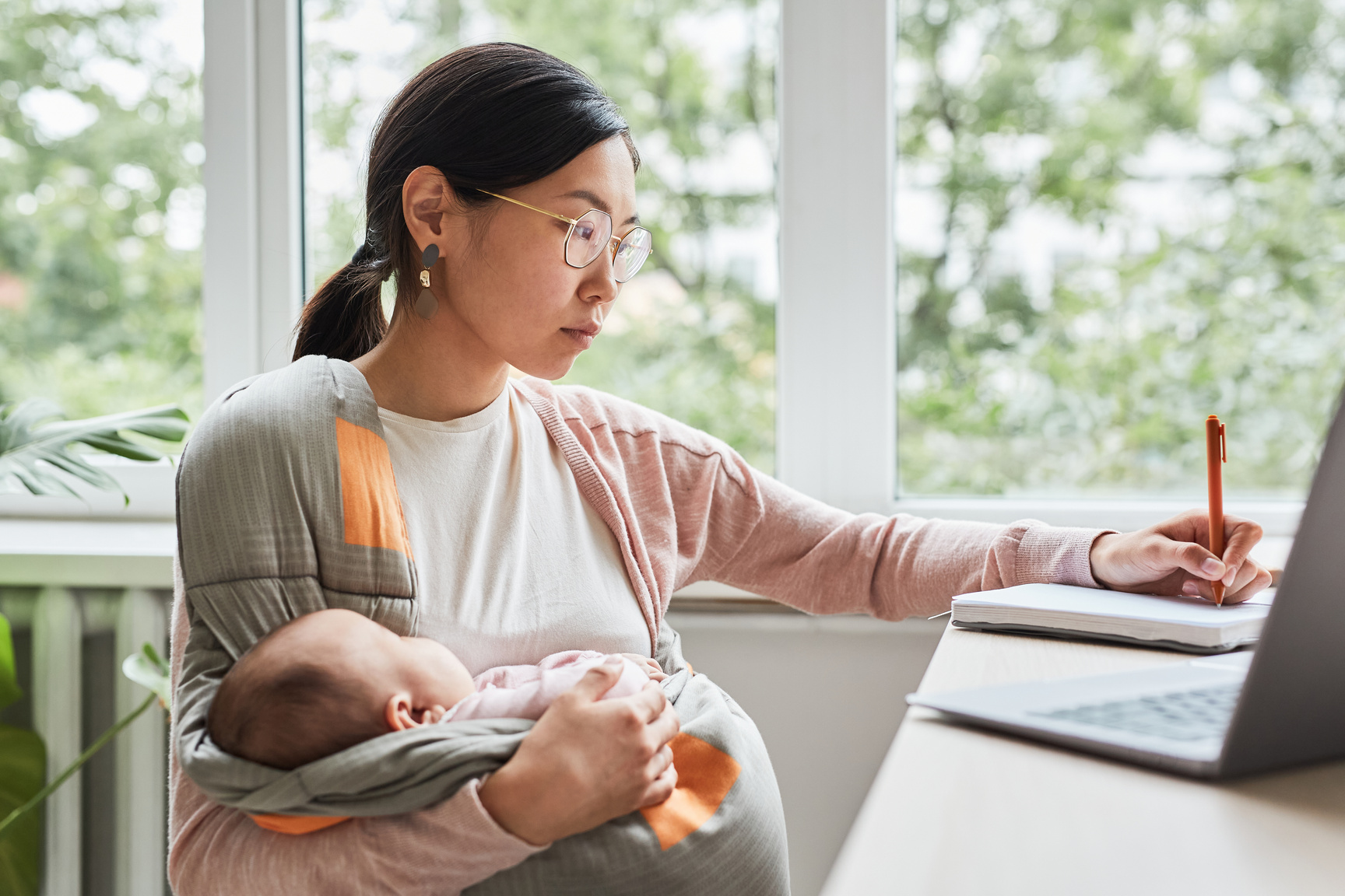 Woman Working during Maternity Leave